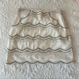 Club Monaco white beaded skirt NWOT